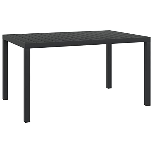 Chusui Garten-Esstisch, Couchtisch, Konsolentisch, Gartentisch, Balkontisch, Balkonmöbel Kleiner Balkon, Balkon Tisch, Beistelltisch, WPC Aluminium 150 x 90 x 74 cm Schwarz von Chusui