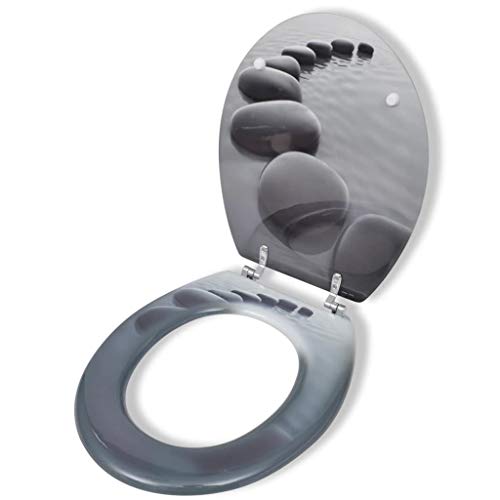 Toilettensitz MDF Deckel Steine, Chusui Klodeckel, Toilettendeckel, Wc Sitz, Klobrille, Wc Deckel, Toilettenbrille, von Chusui