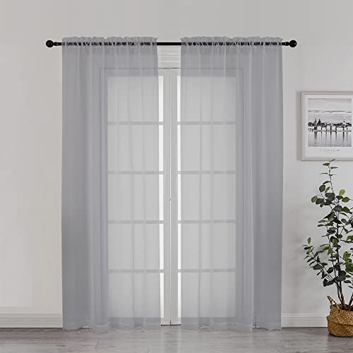 Chyhomenyc Durchsichtige Fenstervorhänge, 183 cm Länge, 2 Stück, Stangentasche, Wohnzimmervorhang, Voile, strukturiert, weich und leicht, Fensterbehandlungen für Schlafzimmer-Dekor, 107 x 183 cm, Chyhomenyc Durchsichtige Fenstervorhänge, 183 cm Länge, 2 Stück, Stangentasche, Wohnzimmervorhang, Voile, strukturiert, weich und leicht, Fensterbehandlungen für Schlafzimmer-Dekor, 107 x 183 cm, von Chyhomenyc