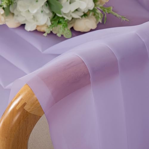 Chyhomenyc Durchsichtige Vorhänge, 137 cm lang, 2 Paneele, lichtfilternde Stangentasche, Voile, Kurze Vorhänge für Wohnzimmer, Schlafzimmer, kleine Fenster, 106 x 114 cm (B x L), Lila von Chyhomenyc
