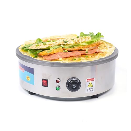 2800W Profi Crepe Eisen und Pfannkuchenmachermaschine, Gerät Crepesmaker Crepesmaschine Crepesplatte, Crepeseisen für süße Crepes und herzhafte Galettes, 150-280℃ Edelstahl Crêpe Maschine von Chynalys