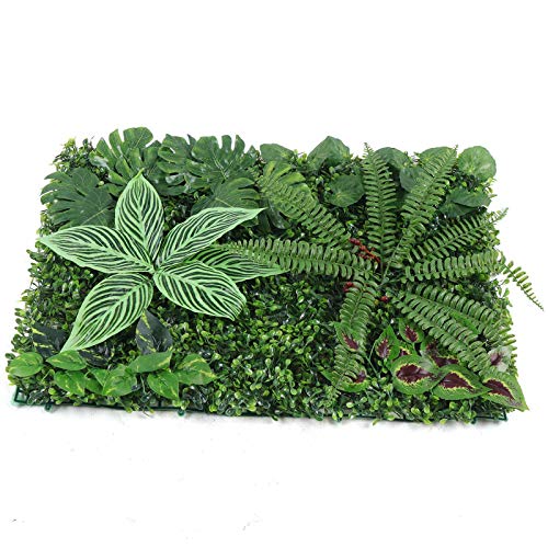 Chynalys 12 Stück Künstliche Pflanzen Wand 40X60cm wasserdicht künstliche Mattenpaneel Pflanzenwand, Sichtschutz Wandbegrünung Dekorative Zäune für Balkon Gartenzaun Dekorative Zäune (Gras) von Chynalys