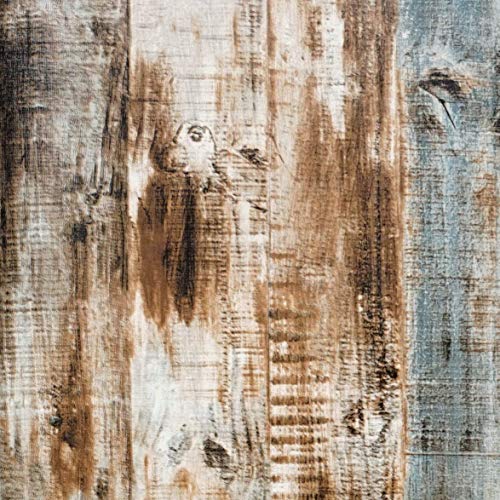 Braun Holz Klebefolie Selbstklebende Möbelfolie 44cmX300cm Blau Holzoptik Tapete Wasserdicht Blau Möbelfolie Wandtapete für Wand Möbel Schrank Tisch Holz Streifen Tapete Vinyl Blau Holz Möbelaufkleber von CiCiwind