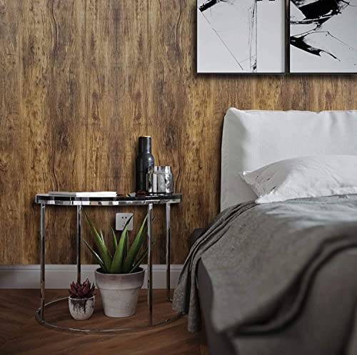 CiCiwind Braun Selbstklebend Möbelfolie Holz 44x500cm Tapete Eiche Wandtapete Braun Klebefolie Holzoptik Holzmaserung Aufkleber für Wand Tisch Schrank Hintergrund Vinyl Wandtattoo von CiCiwind