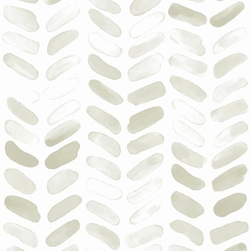 CiCiwind Selbstklebende Tapete Beige Weiß Vinyl Klebefolie 44×300cm Fischgrätenmuster Möbelfolie Selbstklebend Wasserdicht Klebetapete Selbstklebend Wand Schränke Möbel von CiCiwind
