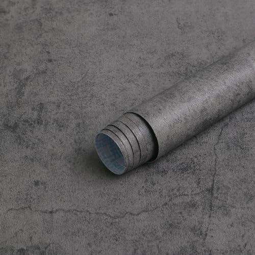 CiCiwind Selbstklebende Tapete Grau Betonoptik Tapeten 40×300cm Verdicken Möbelfolie Selbstklebend Wasserdicht Vinyl Klebefolie Wandverkleidung Selbstklebend für Wand Tisch Arbeitsplatte Möbel Deko von CiCiwind