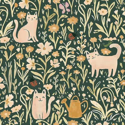 CiCiwind Selbstklebende Tapete Grün Blumen Tapeten 41×300cm Gelbe Blume und Katze Muster Tapete Verdickung Möbelfolie Selbstklebend Wohnzimmer Schlafzimmer Kinderzimmer Vinyl Klebefolie CiCiwind Selbstklebende Tapete Grün Blumen Tapeten 41×300cm Gelbe Blume und Katze Muster Tapete Verdickung Möbelfolie Selbstklebend Wohnzimmer Schlafzimmer Kinderzimmer Vinyl Klebefolie von CiCiwind
