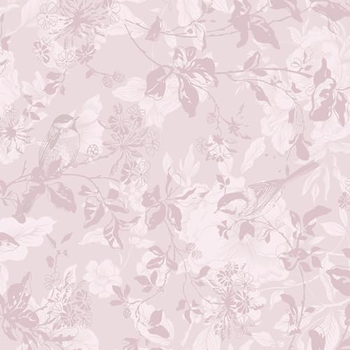 CiCiwind Selbstklebende Tapete Rosa Möbelfolie Selbstklebend Blumen Tapeten 44×300cm Wasserdicht Vinyl Klebefolie Abnehmbar Klebetapete Selbstklebend Wand Schränke Möbel von CiCiwind