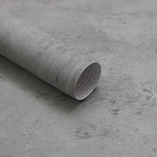 CiCiwind Selbstklebende Tapete Vintage Beton Optik Tapete 60×300cm Grau Klebefolie Betonoptik Wasserfest Selbstklebende Folie für Wand Tisch Möbel Küche Aufkantung Dekoration von CiCiwind