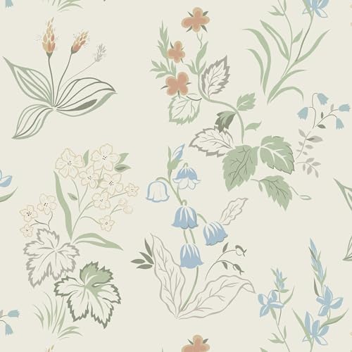 CiCiwind Tapete Selbstklebend Beige 39cm×10m Blumentapete Wandtapete Dekofolie Tapete Badezimmer Wasserfest Klebefolie Blumen Möbelklebefolien von CiCiwind