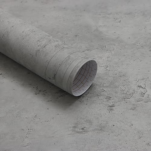 CiCiwind Tapete in Vintage Beton Optik Klebefolie für Wohnung Renovierung Klebefolie Selbstklebende Tapete Grau 40 x 300cm Wasserdicht Möbelfolie Wandtapete für Wand Möbel Tür Schrank von CiCiwind