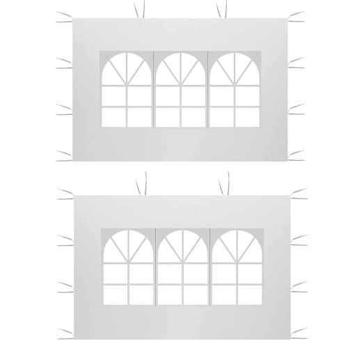 CiCixixi 2-er Pavillon-Seitenteile mit PVC Fenster, 2 x 3M Wasserdicht, Seitenteil Gazebo aus Oxford-Gewebe 210D Faltbar Wasserdicht Partyzelt mit Fenster für Garten-Pavillon, Outdoor, Party von CiCixixi