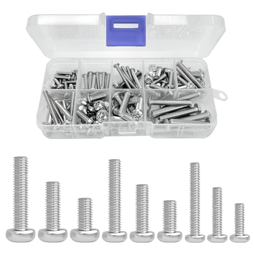 115 Stk Linsenkopfschrauben Torx (ISR), M3/ M4/ M5 Diebstahlsicherungsschraube, ISO 7380-Edelstahl A2 Linsenkopfschraube mit Innensechsrund, 304 Edelstahl Flachkopfschraube, Sicherheitschraube von CiShow