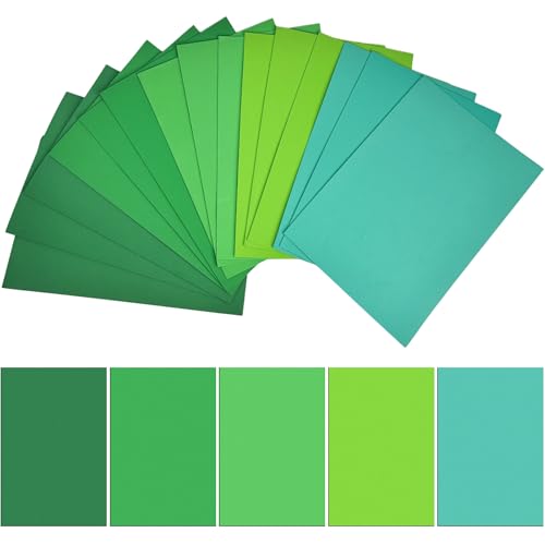 15 Blatt Moosgummi Selbstklebend, 300 * 200 * 2mm Moosgummi Platten, Moosgummi für Kartenherstellung, EVA Bastelschaum mit selbstklebender, Bastelschaumstoff für Bastelarbeiten Fotorahmen（5 Grüntöne） von CiShow