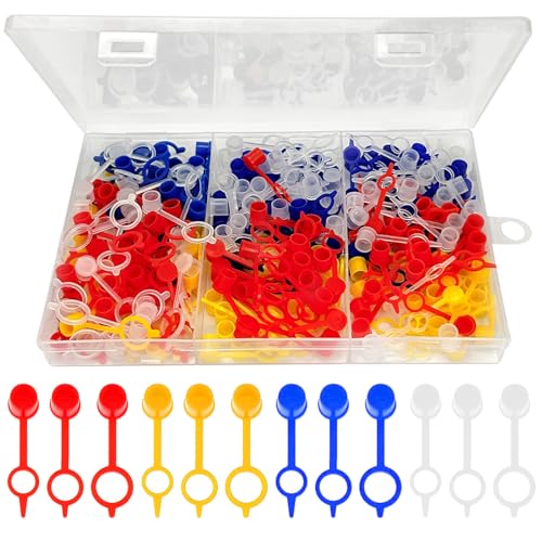 240 Stk Schmiernippelkappe, M6 M8 M10 Schmiernippel Schutzkappen, Schmiernippel Sortiment, Staubschutzkappe Abdeckung Sortiment Kit, Fettstaubschutzkappen, Kunststoff Schutzhülle Caps（4 Farben） von CiShow