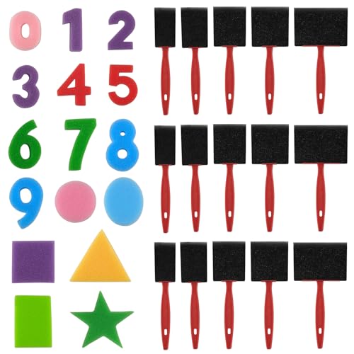 31 STK Schaum Pinsel Malerei, Schaumstoff-Pinsel, mit Griffe Pack, Numerisch und Grafik, Malerei Schwamm Werkzeug, Schwammpinsel, Schaumstoff Pinsel Set für Acrylpigment, Aquarellfarben 31 STK Schaum Pinsel Malerei, Schaumstoff-Pinsel, mit Griffe Pack, Numerisch und Grafik, Malerei Schwamm Werkzeug, Schwammpinsel, Schaumstoff Pinsel Set für Acrylpigment, Aquarellfarben von CiShow