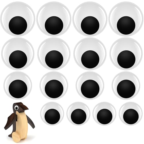 8 Sets Selbstklebend Wackelaugen, 45/50/60/70 mm Schwarze Wackelaugen, Kunststoff Puppe Augen, Kunststoff Puppe Augen, Wiggle Googly Eyes Bastelaugen, Runde Kunststoff Augen für Kunsthandwerk, DIY von CiShow