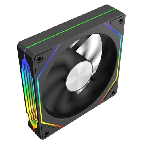 CiT Eclipse PC-Gehäuselüfter, 120 mm, schwarz, mit Aluminium-Medaillon in der Mitte, zweiseitiger Infinity-Spiegel, PC-PWM-Lüfter mit 800–1600 U/min & ARGB 5 V 3-poliger Aura Sync CiT Eclipse PC-Gehäuselüfter, 120 mm, schwarz, mit Aluminium-Medaillon in der Mitte, zweiseitiger Infinity-Spiegel, PC-PWM-Lüfter mit 800–1600 U/min & ARGB 5 V 3-poliger Aura Sync von CiT