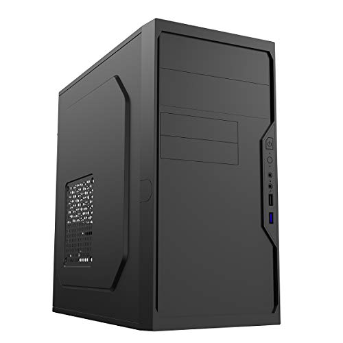 CiT PC-Gehäuse, Micro-ATX, minimalistisches Design, geräumiger Innenraum, Platz für DREI Lüfter, Zwei USB-Anschlüsse enthalten, EIN Hochleistungsgehäuse für Zuhause und Büro, Schwarz von CiT