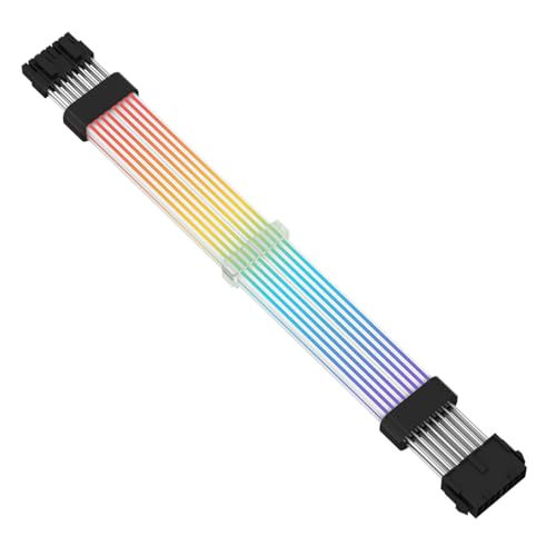 CiT Pro 2X 8-Pin ARGB GPU Verlängerungskabel 16,8 Millionen Farben Schwarz/Weiß Kompatibel mit ASUS Aura, MSI Mystic Light, Gigabyte Fusion 2.0 & ASRock von CiT