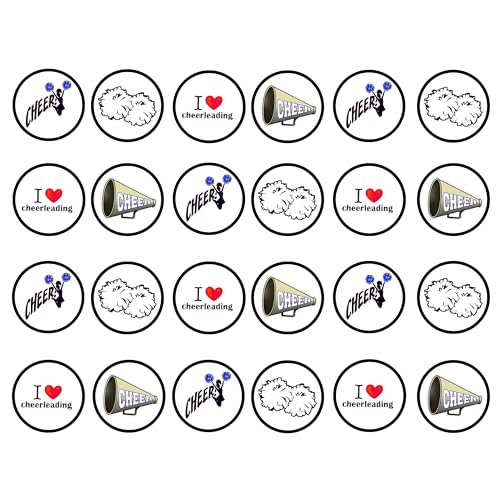 48 Cheerleading, Cheerleader, Essbare PREMIUM Dicke GEZUCKERTE Vanille, Reispapier Mini Cupcake Toppers, Cake Pops, Cookies für Wafer von Cian's Cupcake Toppers Ltd