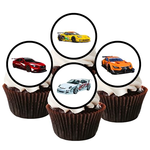 48 Rennwagen Cupcake Dekorationen Essbare Rennwagen Cup Cake Topper Mini Auto Kuchen Topper Rennbahn Fee Kuchen Topper Auto Geburtstag Dekorationen Auto Kuchen Dekorationen Autos Kuchen Topper von Cian's Cupcake Toppers Ltd