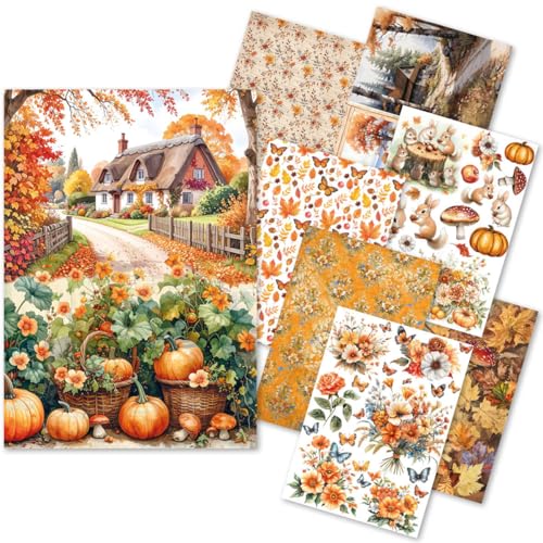 Ciao Bella Reispapier-Kunst-Set, A5, 8 Blatt Reispapier (Hello Fall) von Ciao Bella