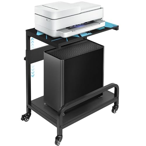 Computer Tower Stand Large XL for ATX PC Stand for Floor PC Tower Stand CPU Holder Cart with Guard Rail Metal Locking Wheels von Ciao Stilista