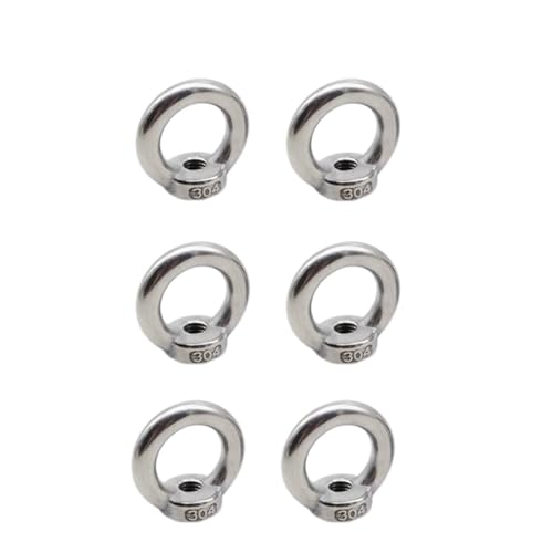 6 Stück M6 Ringmutter, M6 Edelstahl, Ringmuttern aus Edelstahl 304, Augenmuttern zum Heben, Aufhängen, Basteln 6 Stück M6 Ringmutter, M6 Edelstahl, Ringmuttern aus Edelstahl 304, Augenmuttern zum Heben, Aufhängen, Basteln von Ciaycty