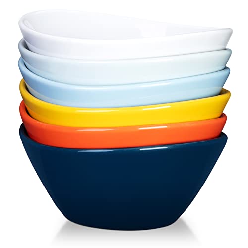 Cibeat Keramik Müslischale, 5 Zoll Porzellanschalen-Set, für Müsli, Salat, Dessert, Suppe, Mikrowelle und Spülmaschinenfest, 5er-Set Mischfarbe B von Cibeat