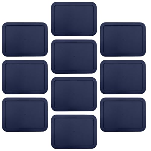 CIBI Deckel für Frischhaltedosen (3 Tassen, Blau, 10 Stück), kompatibel mit Pyrex 7210-PC Glasbehältern, spülmaschinen- und mikrowellengeeignet, Ersatzdeckel von Cibi