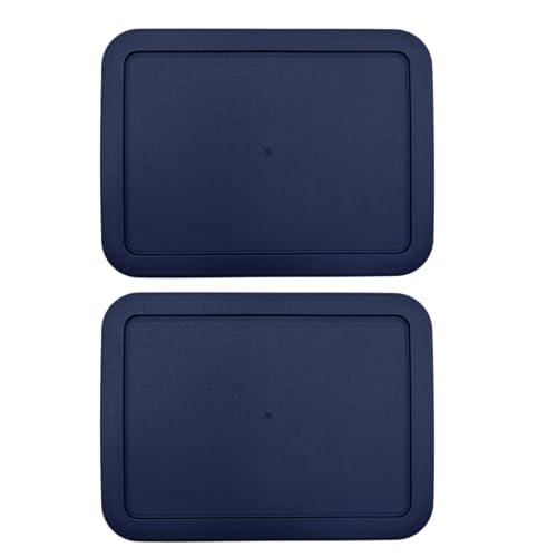 CIBI Deckel für Frischhaltedosen (3 Tassen, blau, 2 Stück), kompatibel mit Pyrex 7210-PC Glasbehältern, spülmaschinen- und mikrowellengeeignet, Ersatzdeckel von Cibi