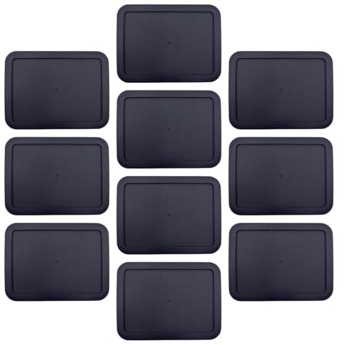 CIBI Deckel für Frischhaltedosen (3 Tassen, schwarz, 10 Stück), kompatibel mit Pyrex 7210-PC Glasbehältern, spülmaschinen- und mikrowellengeeignet, Ersatzdeckel von Cibi