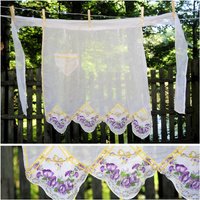 Vintage 1960Er Jahre/Pale Lavender Fancy Hostess Schürze Mit Blumen Taschentuch Design Sam von CicelysCloset