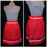 Vintage 50Er Jahre/Rote Illusion Organza & Spitze Fancy Hostess Schürze 4. Juli, Weihnachten, Valentinstag von CicelysCloset