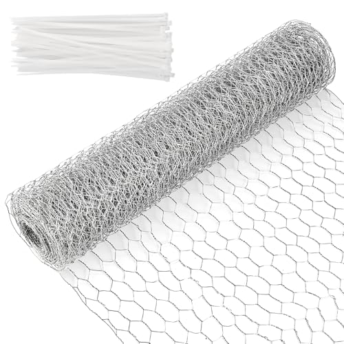 Cieex Kaninchendraht, 0.4 x12 m Hasendraht Drahtzaun, Maschendraht Verzinkt, Hühnerdraht Feinmaschig, Dechseckgeflecht für Tierzäune, Handwer ksartikel und Gemüsegarten von Cieex