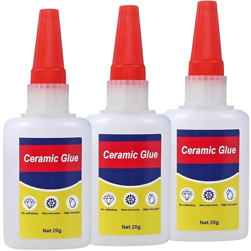 Cieex 60g Sekundenkleber Extra Stark, Flüssiger Superkleber, Dicker und Starker Alleskleber, Anti-Austrocknungs-Spitze Super Glue für Porzellan, Keramik Plastik, Kunststoff, Glas, Holz, Stein, Metall von Cieex