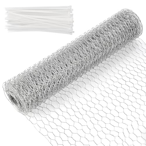 Cieex Kaninchendraht, 0.4 x7m Hasendraht Drahtzaun, Maschendraht Verzinkt, Hühnerdraht Feinmaschig, Dechseckgeflecht für Tierzäune, Handwer ksartikel und Gemüsegarten von Cieex