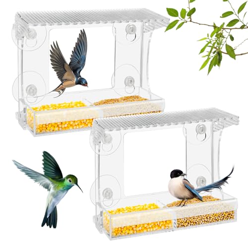 Cieex 2 Stück Fenster Vogelfutterhaus für Wildvögel, Transparent Vogelhaus Fensterscheibe mit Saugnäpfe, Acryl Vogelfutterspender für Meisen, Spatzen & Wildvögel 18.4 x 14.5 x 8 cm Cieex 2 Stück Fenster Vogelfutterhaus für Wildvögel, Transparent Vogelhaus Fensterscheibe mit Saugnäpfe, Acryl Vogelfutterspender für Meisen, Spatzen & Wildvögel 18.4 x 14.5 x 8 cm von Cieex