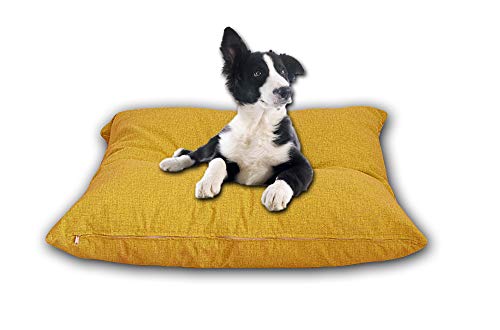 Cieffepi Home Collections FIDO Kissen mit abnehmbarem Bezug für Hunde, Katzen und Haustiere in verschiedenen Farben und Größen (80 x 80 x 21 cm, Gelb) von Cieffepi Home Collections