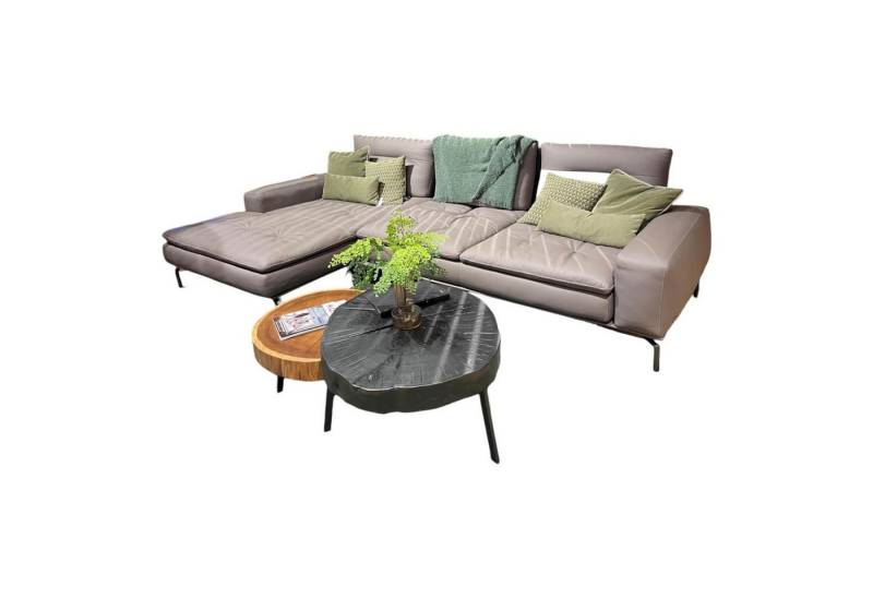 Cierre Ecksofa Ecksofa Carlton B Leder Windsor 12 Grigio Scruo Grau Füße Matt von Cierre