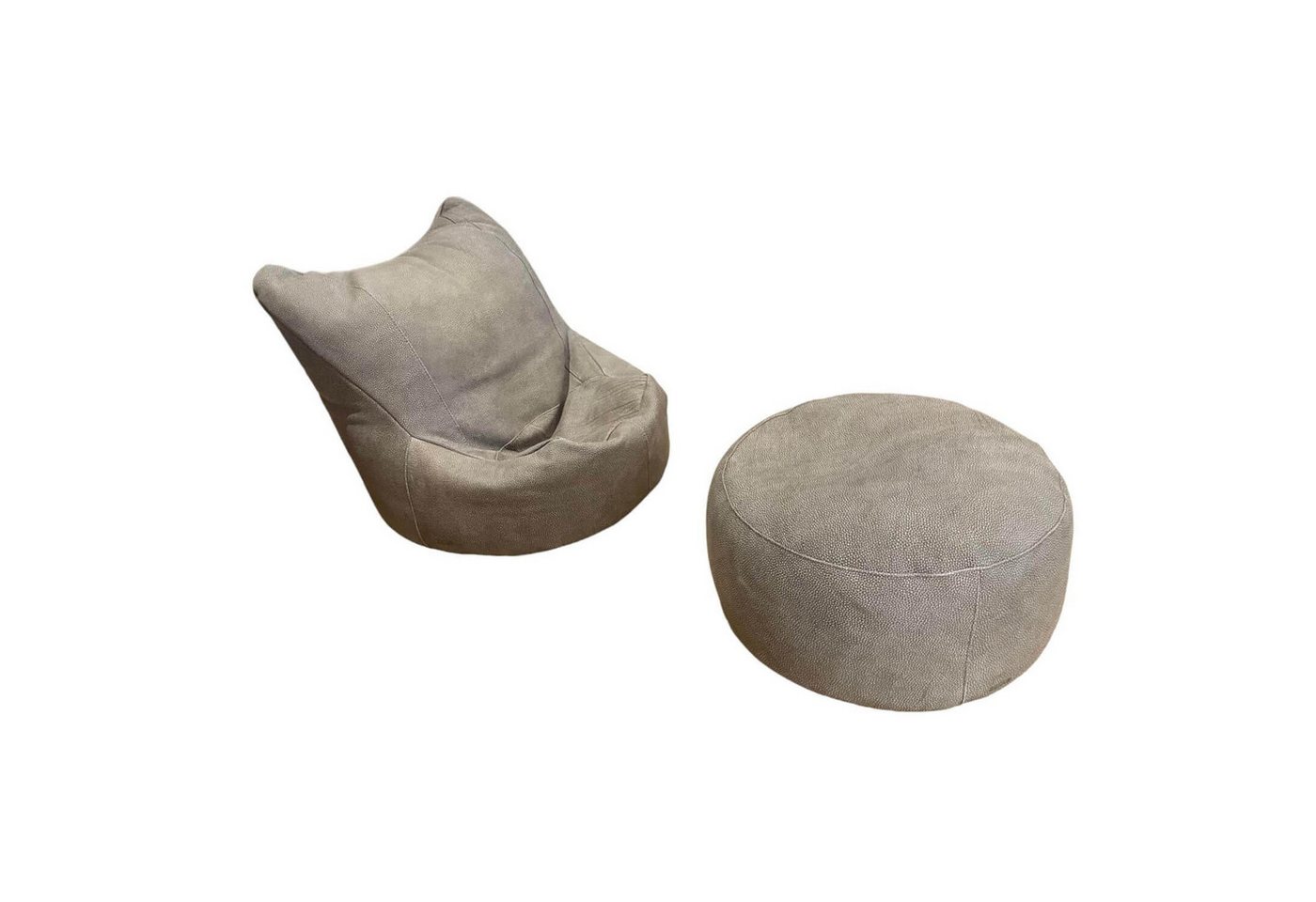 Cierre Sitzhocker Sitzsack Bubba Bezug Leder Piumone Vintage Grigio Medio Mit Poufhocker Cierre Sitzhocker Sitzsack Bubba Bezug Leder Piumone Vintage Grigio Medio Mit Poufhocker von Cierre