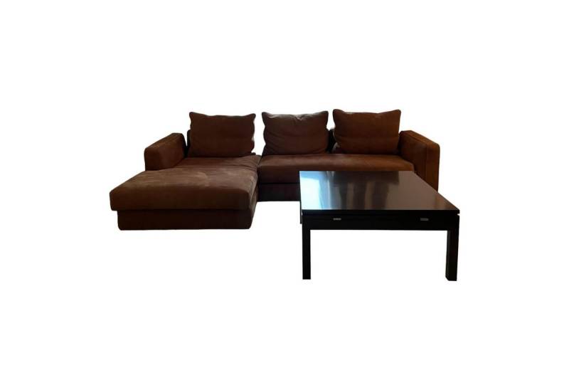 Cierre Wohnlandschaft Wohnlandschaft Leder Nabuk 20 Marrone Fuß Chrom von Cierre