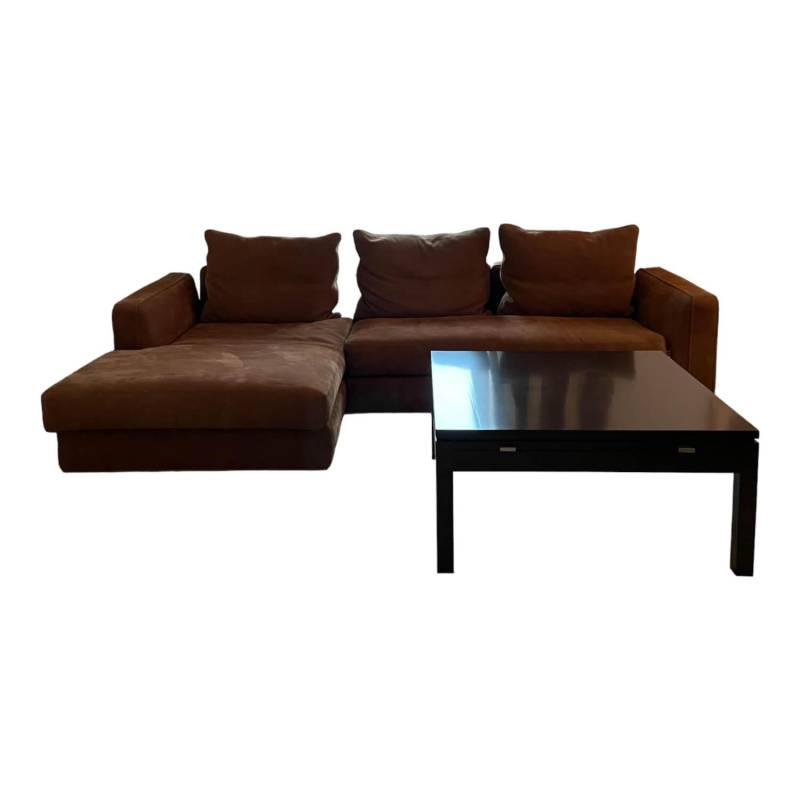 Wohnlandschaft Leder Nabuk 20 Marrone Fuß Chrom von Cierre