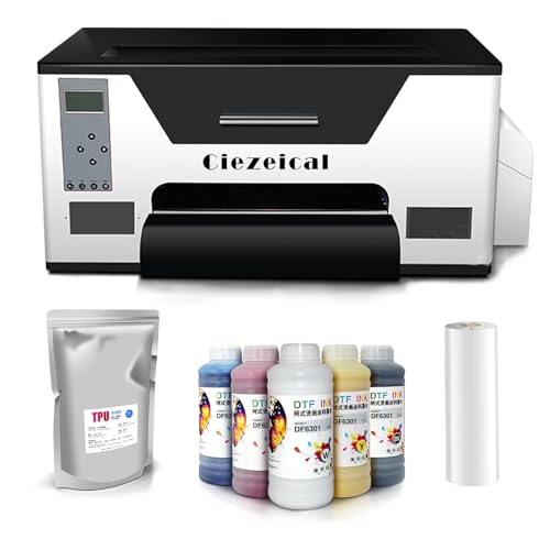 A3 XP600 DTF-Drucker, kleiner Desktop-Drucker, hohe Druckgenauigkeit und Geschwindigkeit, unterstützt CMYKW-Fünffarbtinte, mit automatischer Rührzyklusfunktion mit weißer Tinte, geeignet für kleine von Ciezeical