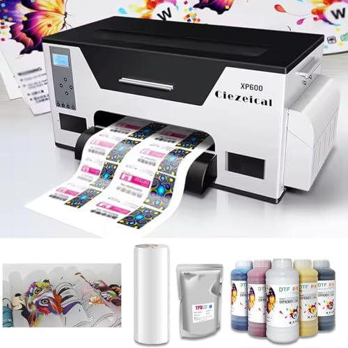 Ciezeical Impressora A3 DTF XP600 com impressão de alta resolução, circulação automática de Tinta Branca, agitação temporizada, processo de impressão eficiente para Roupas von Ciezeical