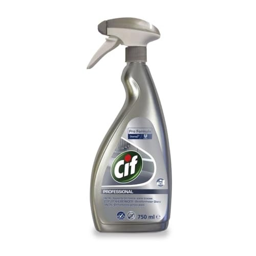 Cif Pro Formula Edelstahlreiniger für Theken und Küchen. Parfümfrei für Gastronomie und Lebensmittelbereiche, professionelle Formulierung, 750ml von Cif Professional