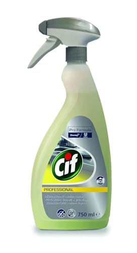 Cif Professional Fettlöser, anwendungsfertig, parfümfrei, aluminiumverträglich, geeignet für Lebensmittelbereiche, 0,75 Liter Sprühflaschen von Cif Professional