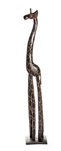 100cm Holz Giraffe Holzgiraffe Deko Afrika Style Handarbeit Fair Trade Dunkel Schlicht von Ciffre