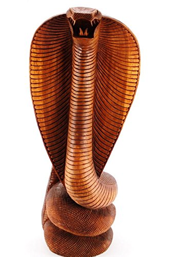 Ciffre 100cm Kobra Schlange Riesen Snake Cobra Phyton Schlangen Holz Unikat Buddha von Ciffre